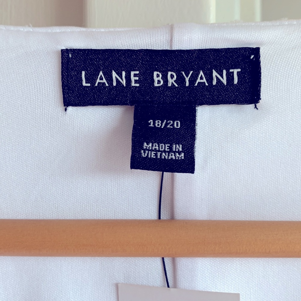 Lane Bryant Textured double layered Peplum blouse ties on shoulders .. Sz 18/20 - Picture 7 of 10
